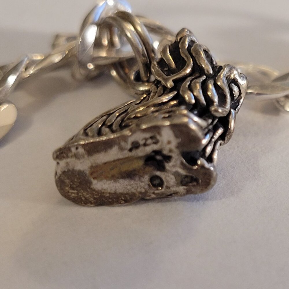 Sterling Silver Charm Bracelet Dog Theme 5 Charms - Picture 7 of 15